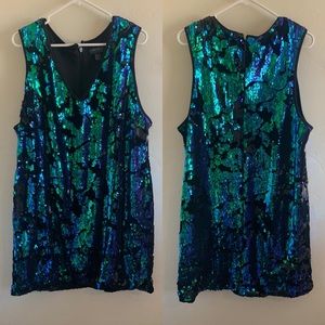 Plus size Sequined and velvet dress